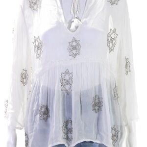 Chan Luu sheer beaded shirt